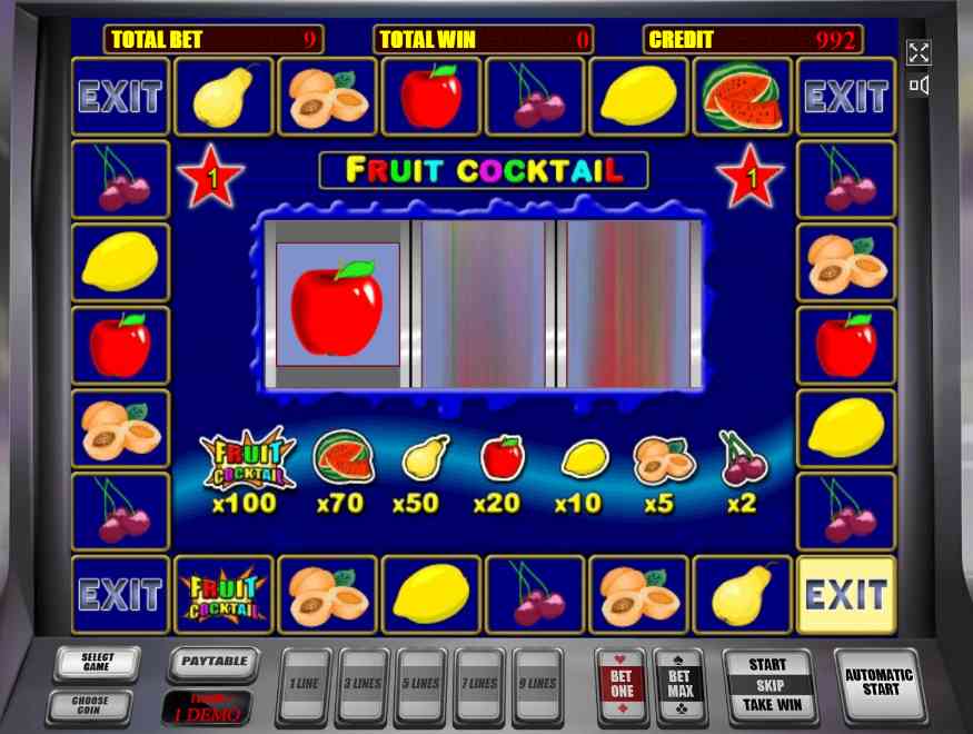 Тематический раунд в автомате Фруктовый Коктейль Бонусная игра в слоте Fruit Cocktail